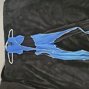 Unique blue/neon yellow jumpsuit